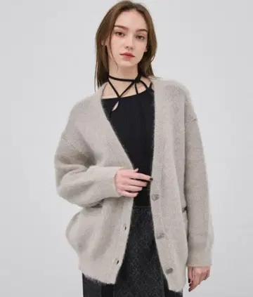 PUBLIC TOKYO 로우 게이지 오버사이즈 가디건