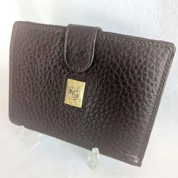 COSSET 가죽제 접이식 지갑 다크 브라운