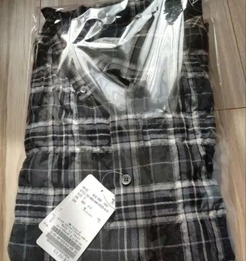 셔링 체크 Big-BD-셔츠 새상품 블랙