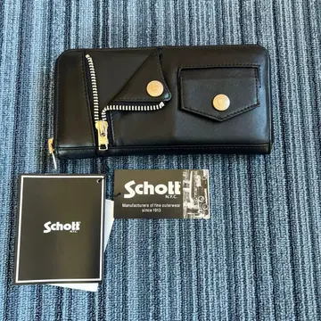 Schott 가죽 라이더스 지퍼 롱 지갑