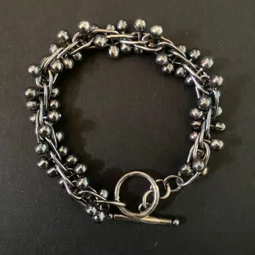 빈티지 멕시코 실버 펄 DNA 링크 팔찌