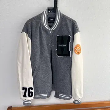 BEAMS HEART 바시티 자켓 그레이 사이즈 M