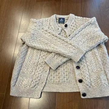 주말 한정판 가격 인하 aran 케이블 니트 가디건 그레이