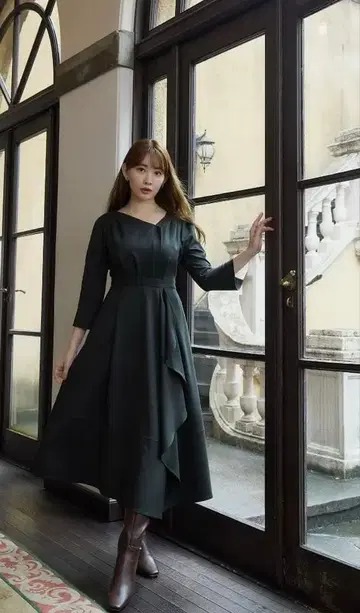 herlipto Grand Twill Ruffled Dress