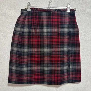 랩 스커트 빨간색 체크 구제 의류