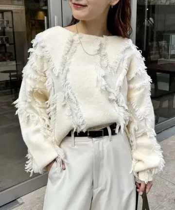 mystic 프린지 니트