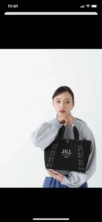 새상품 질 바이 질 스튜어트 레이스업 토트 스몰 토트백 리본 블랙