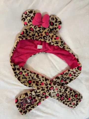 미니 마우스풍 레오파드 무늬 캡