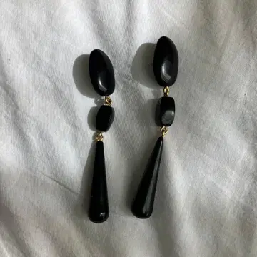 plage 플라주 도미니크 드네브 귀걸이 헨미 에미리 블랙 빅 사이즈