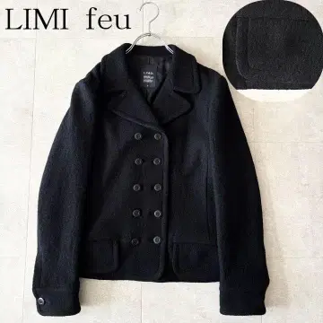 컨디션 최상 리미푸 피 코트 S 블랙 포켓 변형 숏 기장 울