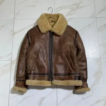 빈티지 두툼한 무스탕 플라이트 자켓 보아 벨트