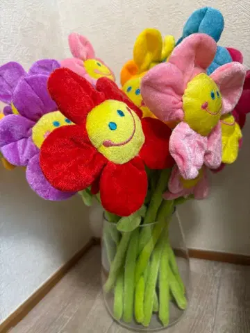 컬러풀한 웃는 꽃 봉제 인형 세트 (happy class)