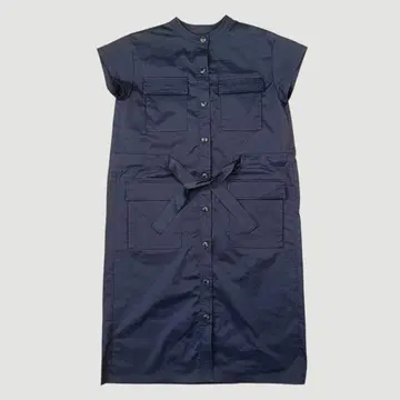 DoCLASSE 린넨 혼방 반팔 원피스 네이비 사이즈 11