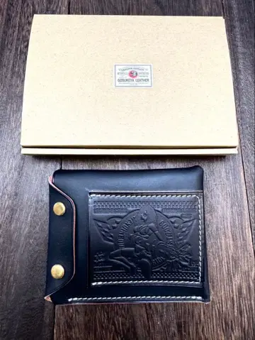 고스케야 가죽 라이더스 미니 지갑 개조 부테로 차심 블랙 놋쇠 후크