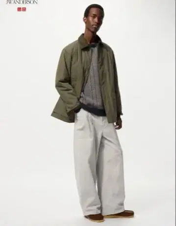유니클로 JW ANDERSON 그레이 와이드 팬츠 M