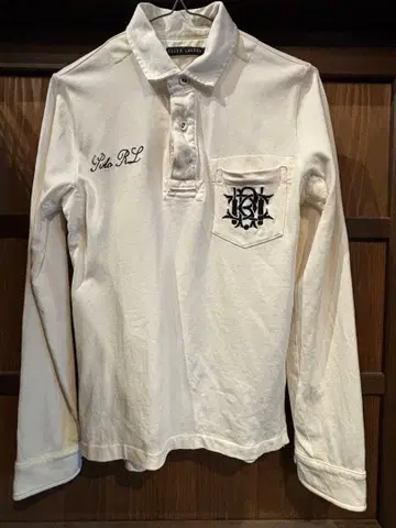 랄프 로렌 긴팔 피케 셔츠 화이트 등번호