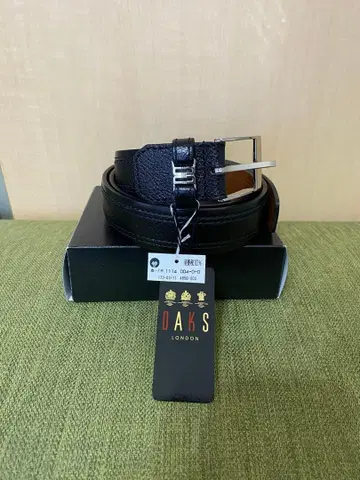 DAKS 블랙 가죽 벨트 약 110cm