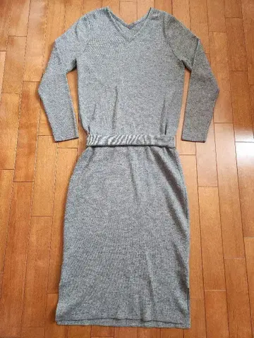 UNITED ARROWS 그레이 니트 원피스 긴팔