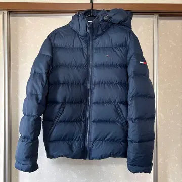 HILFIGER 후드 부착 다운 자켓 네이비