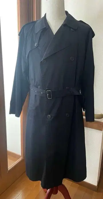 트렌치코트 남성용 블랙 라이너 포함 L 사이즈