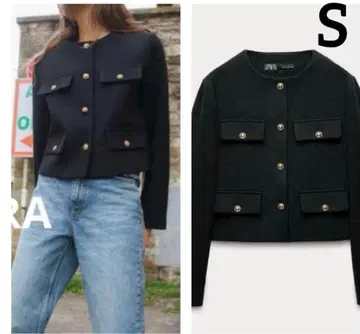 ZARA 네이비 자켓 숏 기장