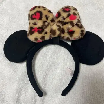 미니 마우스풍 머리띠 레오파드 무늬