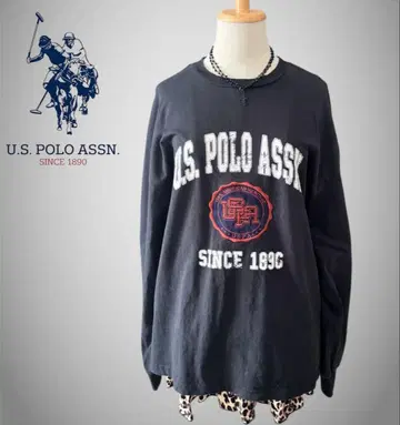 U.S.POLO ASSN. 로고 자수 빅 실루엣 긴팔 T셔츠 L