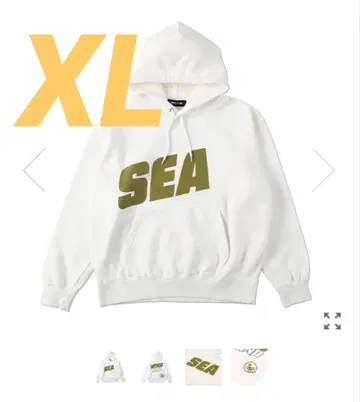 WIND AND SEA SEA 로고 후드티 화이트