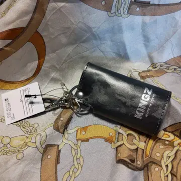 사만사 킹즈 소가죽 키링 카모플라쥬 그레이