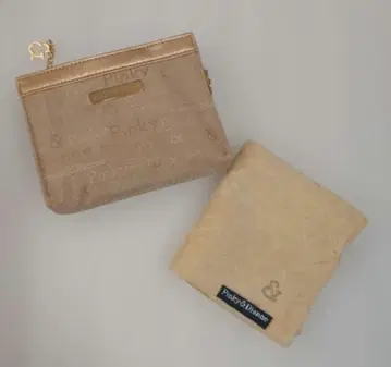 미사용 새상품 Pinky&Dianne 골드 파우치 손수건 세트