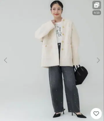 coca 코카 푸들 보아 노카라 코트 보아 자켓 L 사이즈