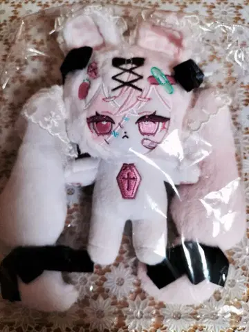 무속성 봉제 인형 좀비 토끼 10cm 핑크