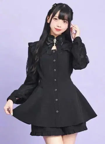 시크릿 허니 셋업 레이스 블랙 긴팔 새상품