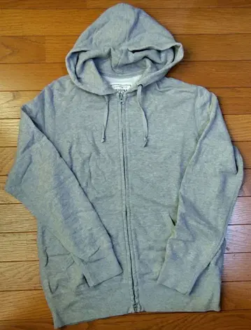 올 유니클로 더블 지퍼 후드티 그레이 남성용 L 사이즈