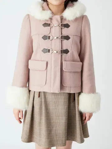 SALE!! AnkRauge 후드 부착 더플 코트 핑크 가격 인하