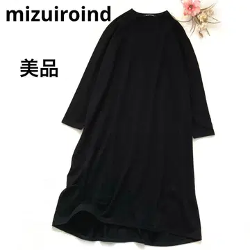 새상품급 미즈이로 인드 롱 원피스 넉넉한 와이드 실루엣 블랙