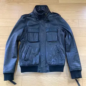 Purete 블랙 램 가죽 M65 자켓