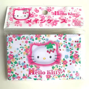 미사용 새상품 헬로키티 명함지갑 꽃무늬 디자인 딸기