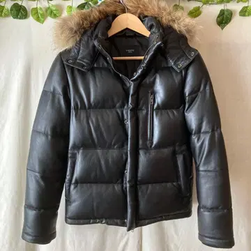 LIUGOO 가죽 다운 자켓