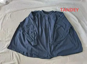 [ TANDEY ] 늑대와 올빼미 다크 블루 오버 사이즈 셔츠