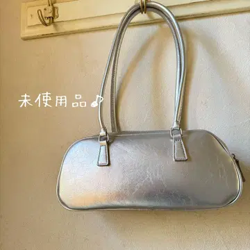 미사용품 실버 가로 숄더 핸드 보스턴 발레코어
