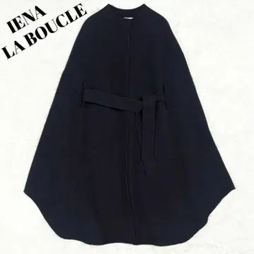 이에나 라부르클 더블 페이스 보트 넥 케이프 코트 판초 코트