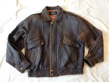 빈티지 가죽 자켓 블루종 80's 주름 가죽 A-2 타입