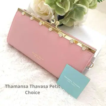 새상품 사만다 타바사 쁘띠 초이스 장지갑 가마구치 가죽 핑크