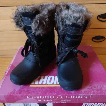 KHOMBU 퍼 스노우 부츠 블랙 사이즈 6