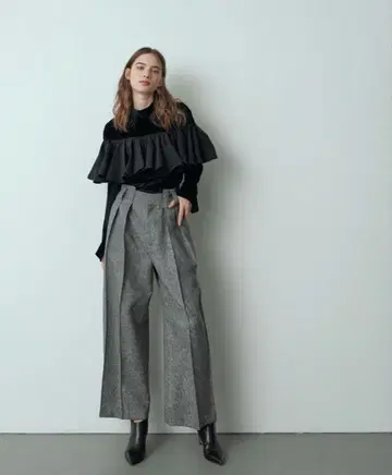 cygne 턱 와이드 팬츠 Lara 트위드