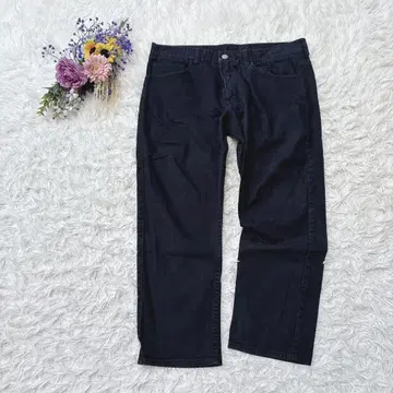 나노 유니버스 블랙 데님 캐주얼 팬츠 스트레치 청바지 G 블랙