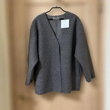 EIura 새상품 성인 럭스 보아 브라운 노카라 자켓