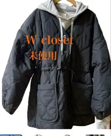 네고 불가 미사용 W closet 루즈핏 퀼팅 블루종 블랙