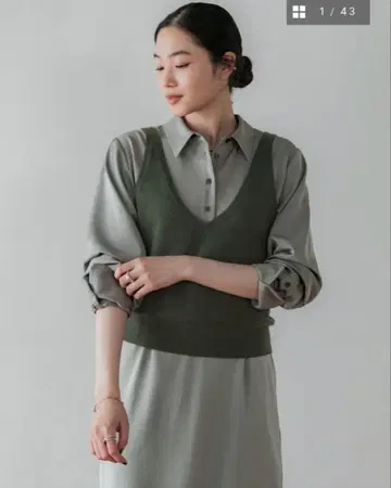 crewre/크루레/2way 울 캐시미어 니트 뷔스티에/올리브